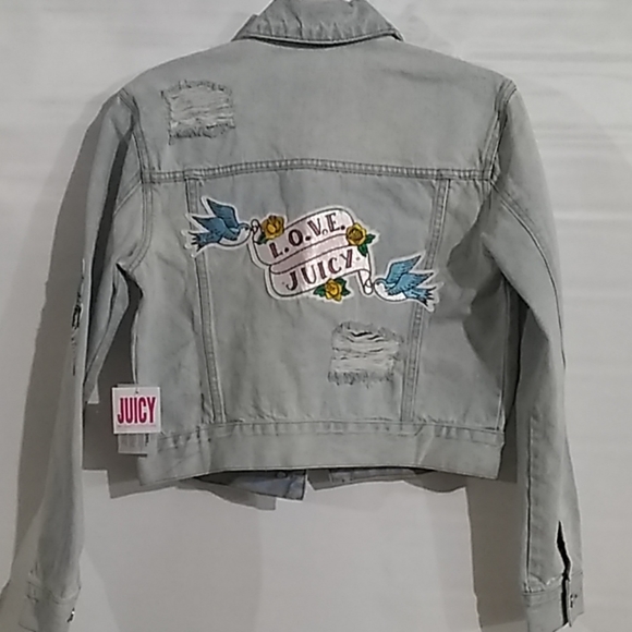 Juicy Couture Patch Denim Jacket NWT - Picture 7 of 8